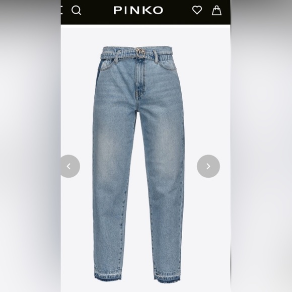 Pinko Love Birds Belted Jeans. - Picture 3 of 11